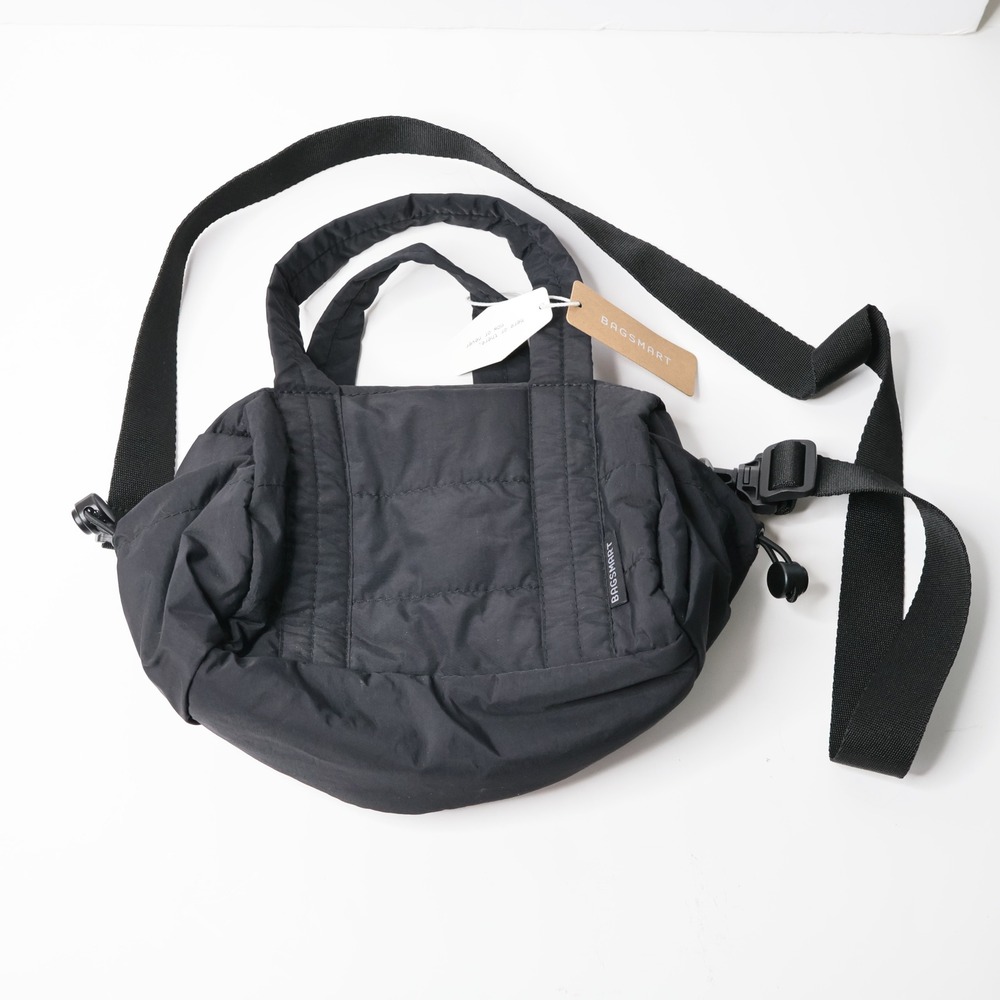 BAGSMART‎ Black Quilted Puffer Crossbody Bag NEW Neutral Minimalist Active Gift